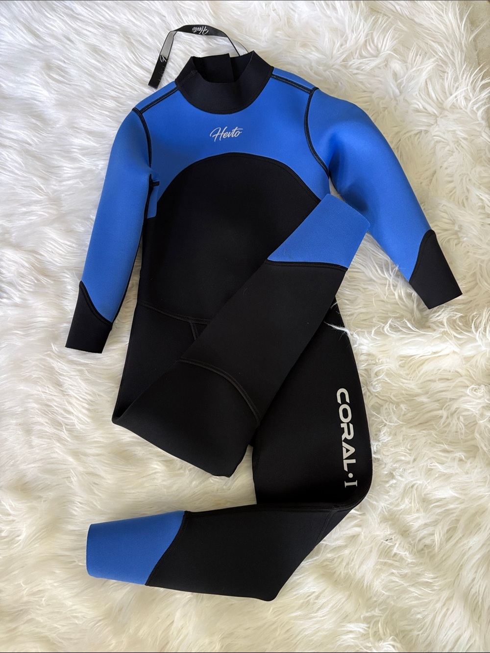 Coral-1 Hevto Kids Blue & Black Swim wet suit